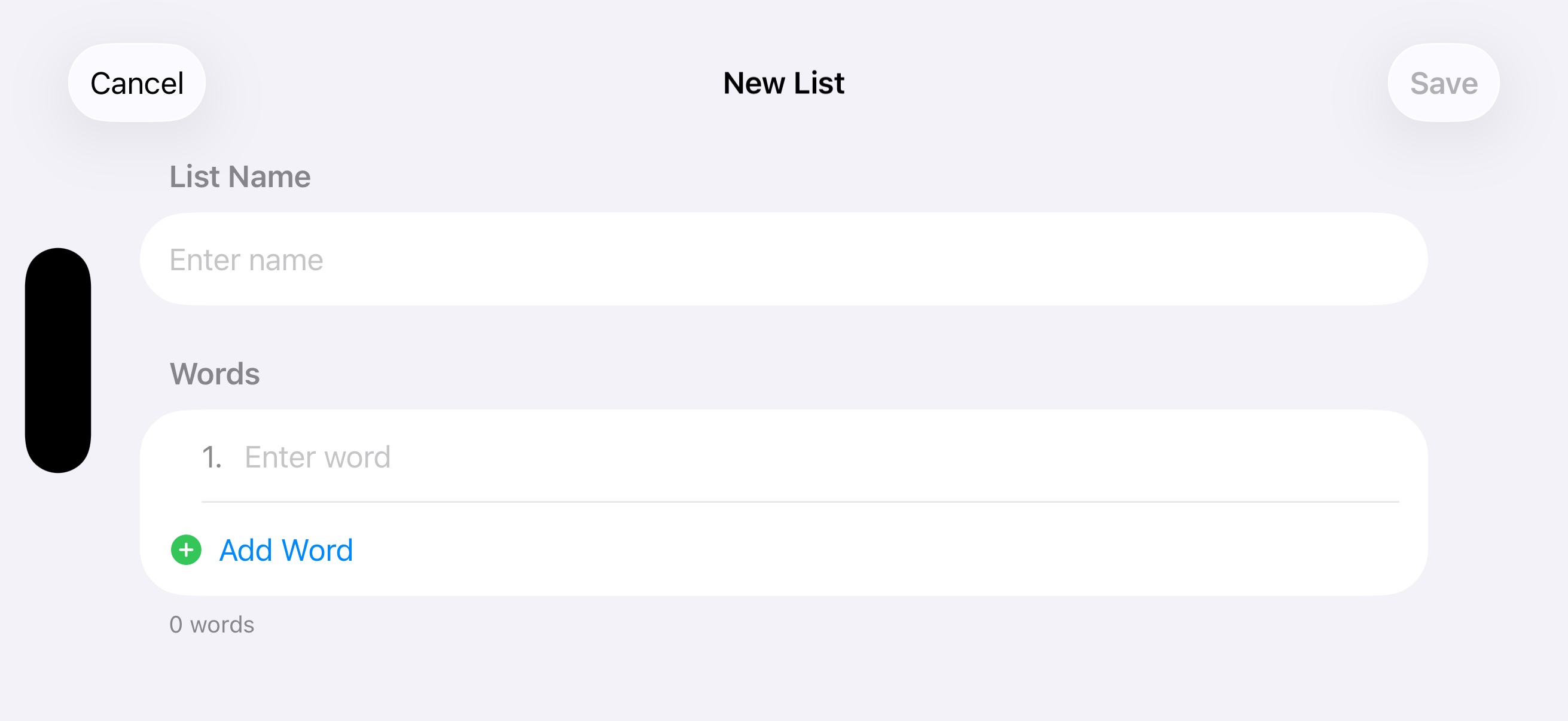List creation on IPhone